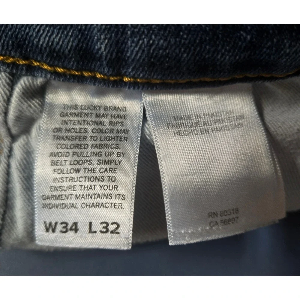Lucky Brand 410 Athletic Straight Mens Blue Denim Jeans 34x32 Medium Wash